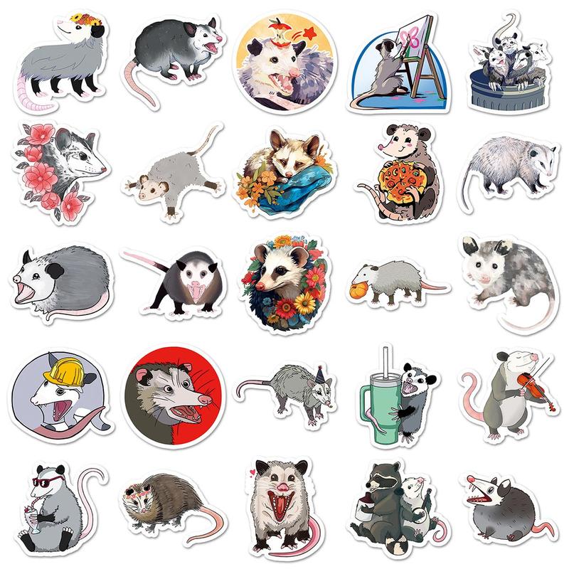 Cartoon Animal Pattern Sticker (50pcs), Waterproof Self Adhesive Decor Paper, Decor Sticker for Gift Greeting Card Water Bottle Laptop Phone