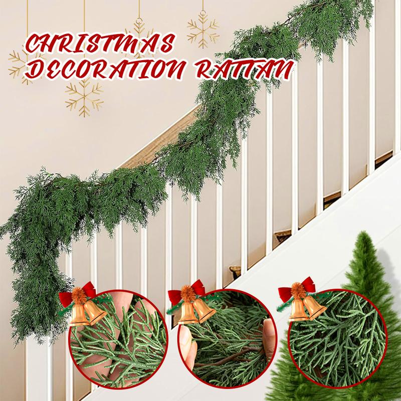 Christmas Norfolk Pine Garland- 6 Ft Dense Pine Realistic Touch Garland Ornament- Greenery Artificial Pine Cypress Garland for Christmas Holiday Mantle Fireplace Table Home Decor