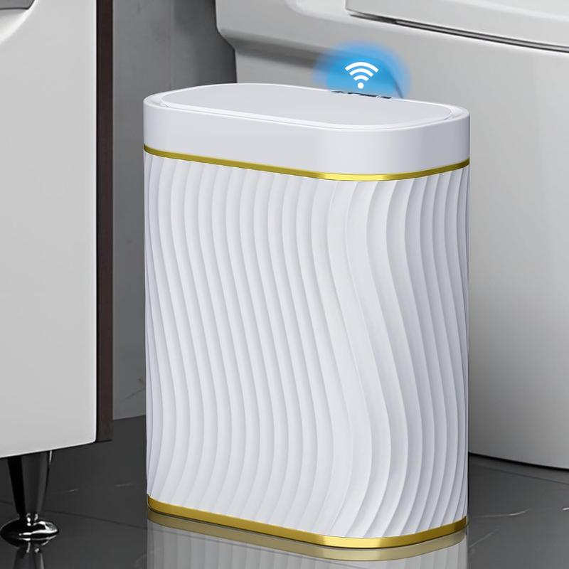 Automatic Touchless Lid Bathroom Trash Can, Narrow Garbage Bin for Bedroom, Office, Living Room