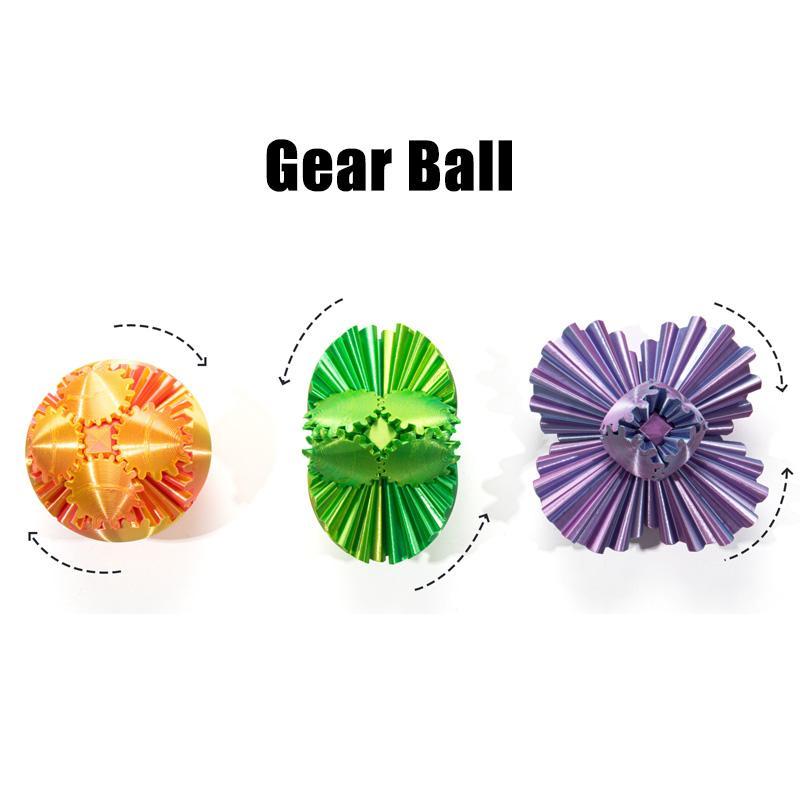 3D Printed Gear Ball, 1 Count Colorful 360 Degree Rotatable Gear Ball, Home Decor Ornament for Car Office School Dormitory