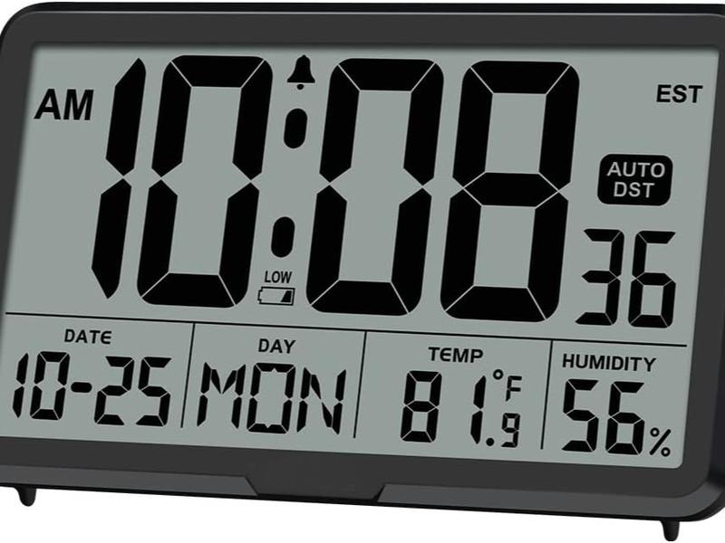 Digital Wall Calender-Digital Clock  Large Display Digital Wall Clock,Adjustable Brightness Calendar Clock with Day and Date, Indoor Temperature, Snooze,12 24H, DST for Home, Office, Elderly- home decor and improvement