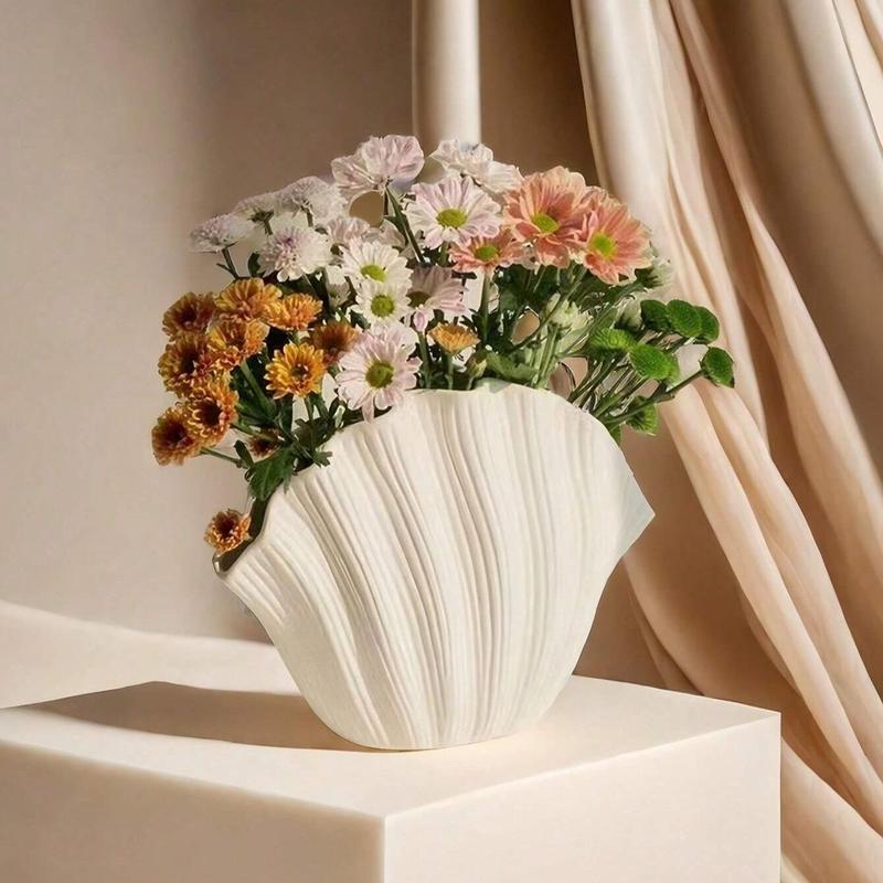 Shell Shaped Ceramic Vase, 1 Count Creative Unique Vase without Flower for Farmhouse Decor, Modern Home Decor, Room Decor, Centerpiece Table Decor