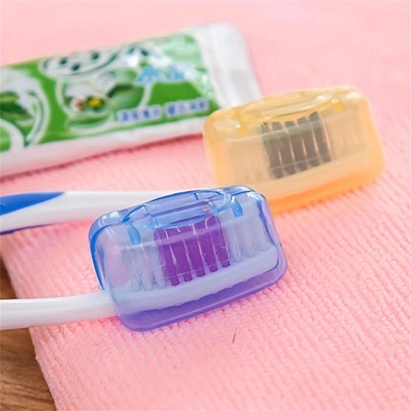 5pcs Mixed Color Toothbrush Head Cover, Dustproof Toothbrush Cap, Toothbrush Cover For Travel, Bathroom Gadget