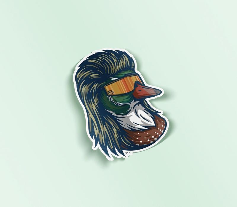 Duck with a Mullet Sticker, Duck Mullet Bumper Decal, Funny Sticker, Meme Sticker, Vinyl Sticker For Laptop, Water Bottle, Cars, Books