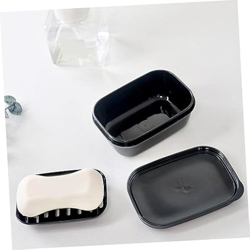 Portable Soap Box, 1 Count Travel Drain Soap Storage Box with Lid, Sealed Portable Soap Box for Home Bathroom & Kitchen & Travel