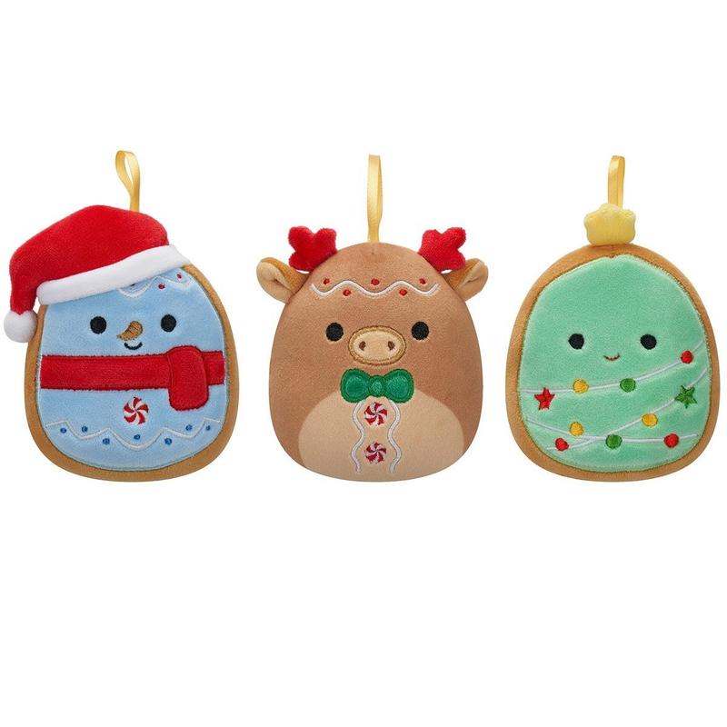 Squishmallows Cookie Ornament, 3-Pack, 4-Inch Select Series, Holiday Ornaments