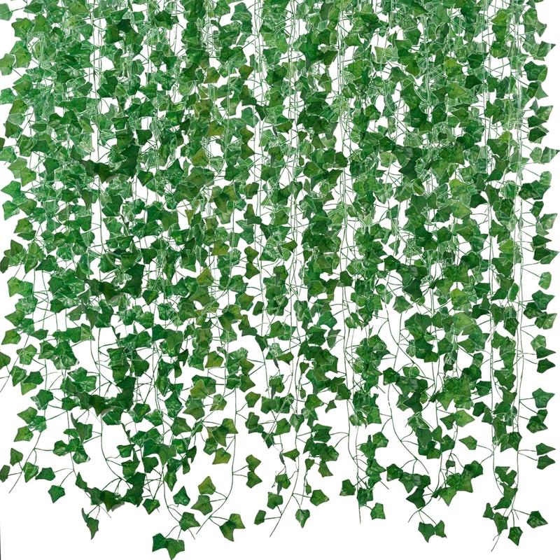 Fake Vines for Room Decor(12 Pack 84 Feet) Aesthetic Artificial Plant Ivy Leaves Hanging Greenery Garlands for Home Bedroom Wall Wedding Christmas Party Office Patio Outdoor Garden Décor No Brand