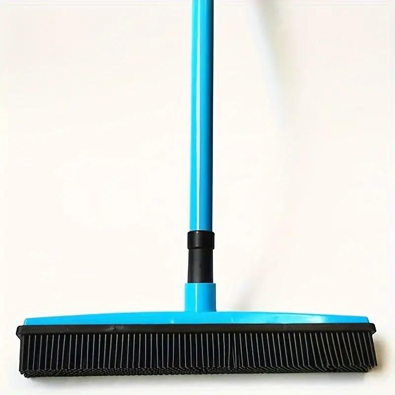 Pet Hair Rubber Broom – Versatile Indoor Cleaning with Carpet Rake & Squeegee Cleaning