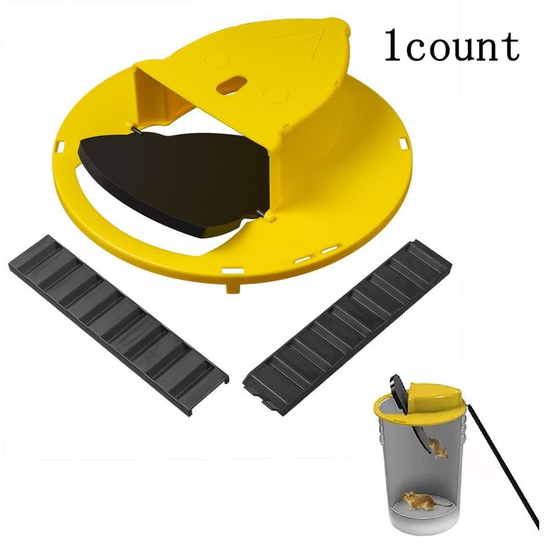 Mouse Trap Bucket Flip Lid, 1 Set Mouse Rat Trap Bucket Lid, Auto Reset Multi Catch Humane Rat Trap for Indoor and Outdoor