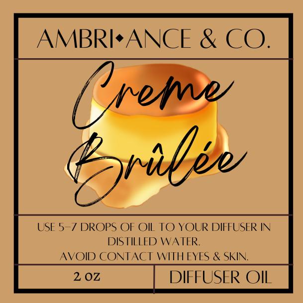 Creme Brulee Diffuser 2oz Bottle. Non-Toxic Home Fragrance. Ambri-ance & Co Product