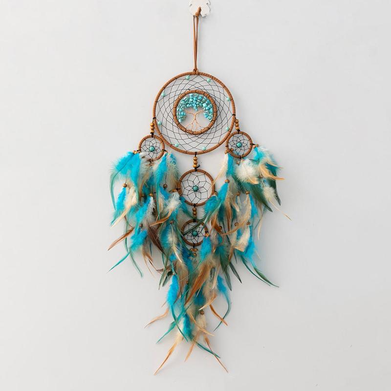 Dream Catcher, Five-ring Dream Catcher, Home Decor for Courtyard Living Room Bedroom, Hanging Decoration