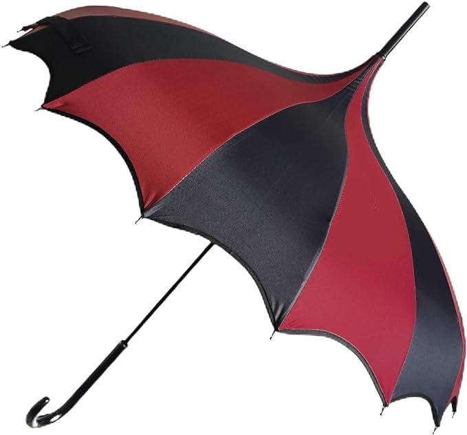 Gothic Rebel Dark Wing Striped Umbrella - For Vampires And Lovers Of Unique Style