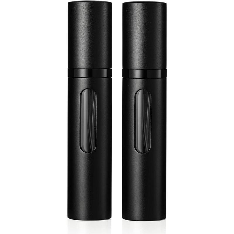 Perfume Atomizer Bottle, Portable Refillable Perfume Bottle Sprayer Leakproof, Travel Mini Size Cologne Sprayer for Men Women, 8ml (Black & Black)