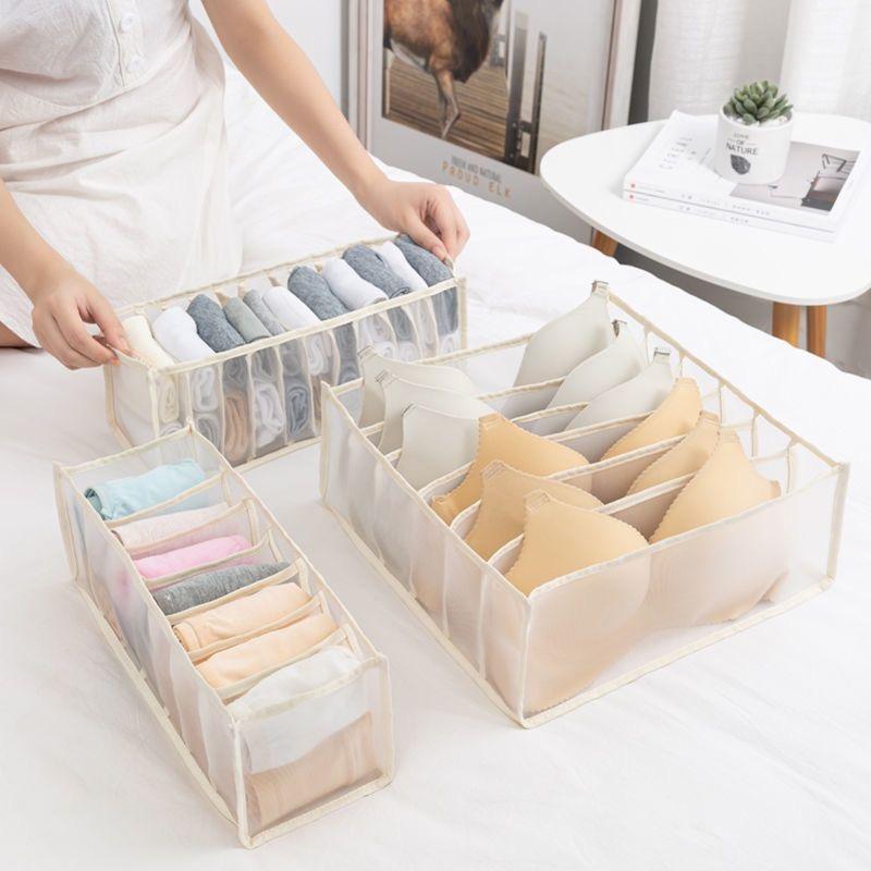 Underwear & Socks Storage Box, 3 Counts Drawer Type Underwear & Socks Storage Organizer, Multifunctional Fabric Organizer Storage Box for Home Bedroom