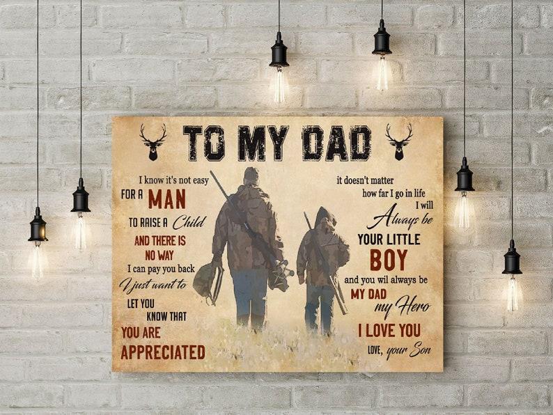 To My Dad Poster, Dad Gift Ideas, Happy Father Day Poster, Gift From Son, Inspirational Dad Poster