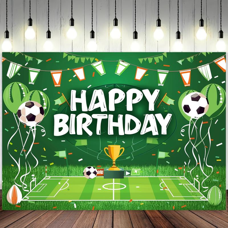 Black Friday Deals-Football Themed Birthday Party Background Cloth - Durable Polyester Fiber Football Field Photo Background for Indoor Outdoor Decorations and Cake Tables, 39X59 Inches or 70.8X90.5 Inches Banners Ornaments