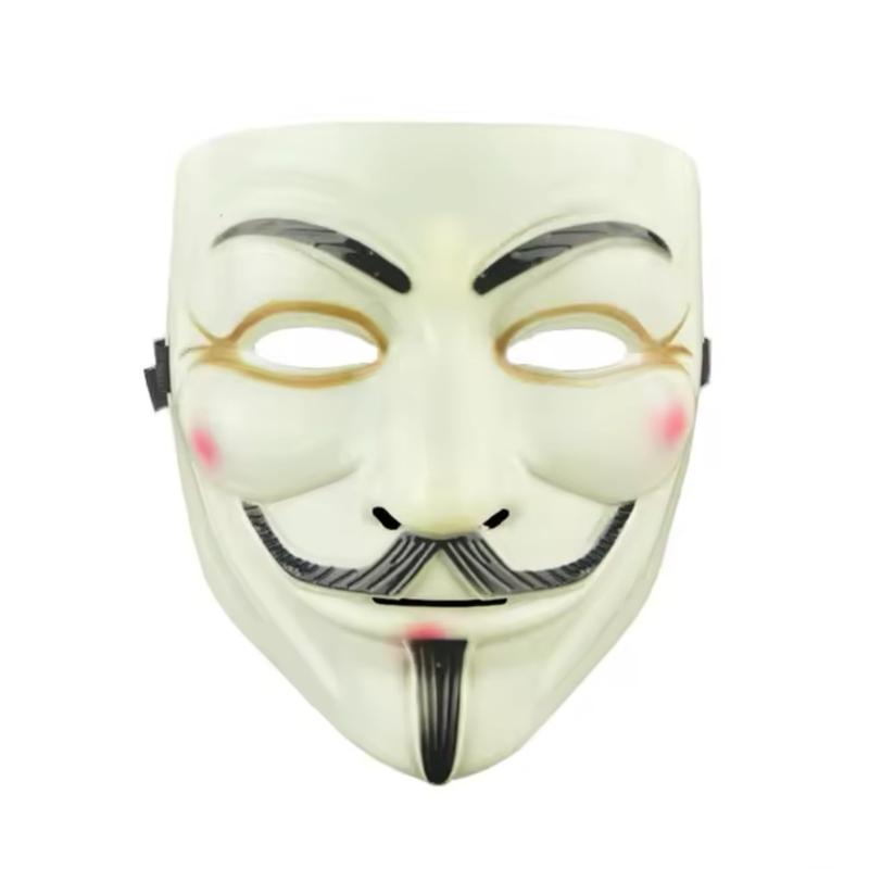 V for Vendetta Hacker Mask - Anonymous Guy Fawkes Halloween Christmas Party Costume for Adults and Kids - Menswear