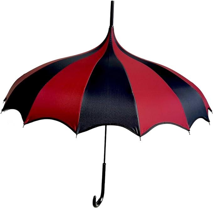 Gothic Rebel Dark Wing Striped Umbrella - For Vampires And Lovers Of Unique Style