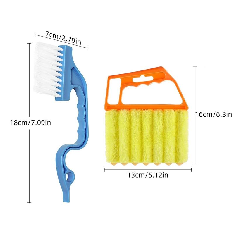 Window Blind Cleaning Brush Set, Handheld Window Cleaning Brush Set, Crevice Cleaning Brush, Window Track Corner Duster Brush, Household Cleaning Tools