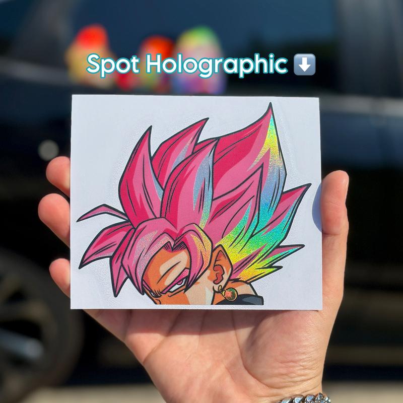 Say ins Peeking Holographic Car Flask Laptop Sticker Decal - Perfect for Anime Fans