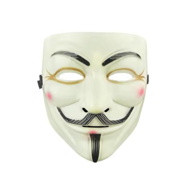 V for Vendetta Hacker Mask - Anonymous Guy Fawkes Halloween Christmas Party Costume for Adults and Kids - Menswear