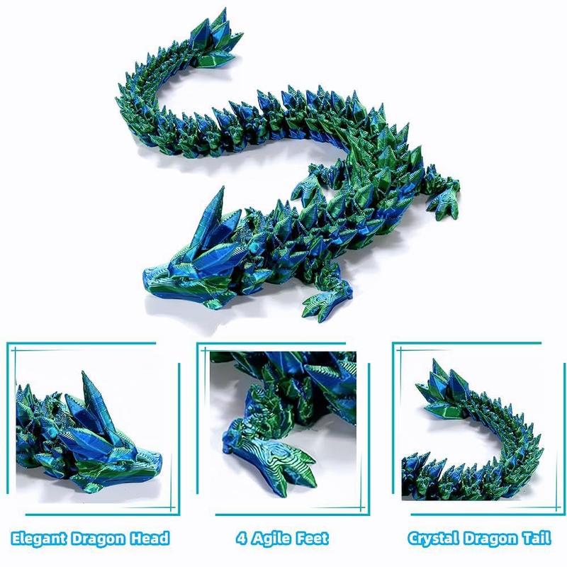 3D Dragon Egg ,Printed 12inch Crystal Dragon with Egg ,Dinosaur Christmas Fidget Toy Gifts for Adults, Easter Eggs Basket Stuffers