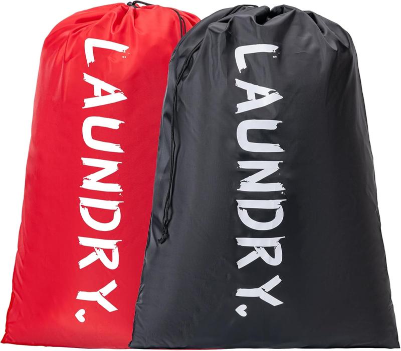 2 Pack XL Travel Laundry Bag, Machine Washable Dirty Clothes Organizer with DrawstringLarge Enough to Hold 4 Loads of Laundry, Easy Fit a Laundry Hamper or Basket Travel Essentials 24