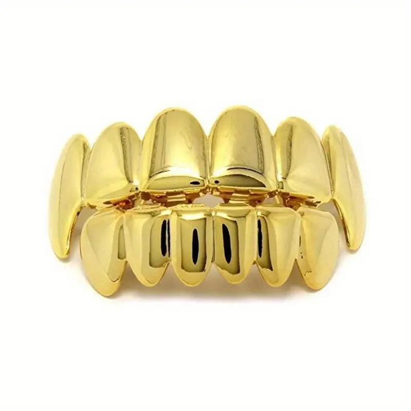 Hip Hop Fashion Gold Tooth Cover, 2 Counts set Shiny Braces, Party Accessories for Men & Women, Festive & Party Supplies