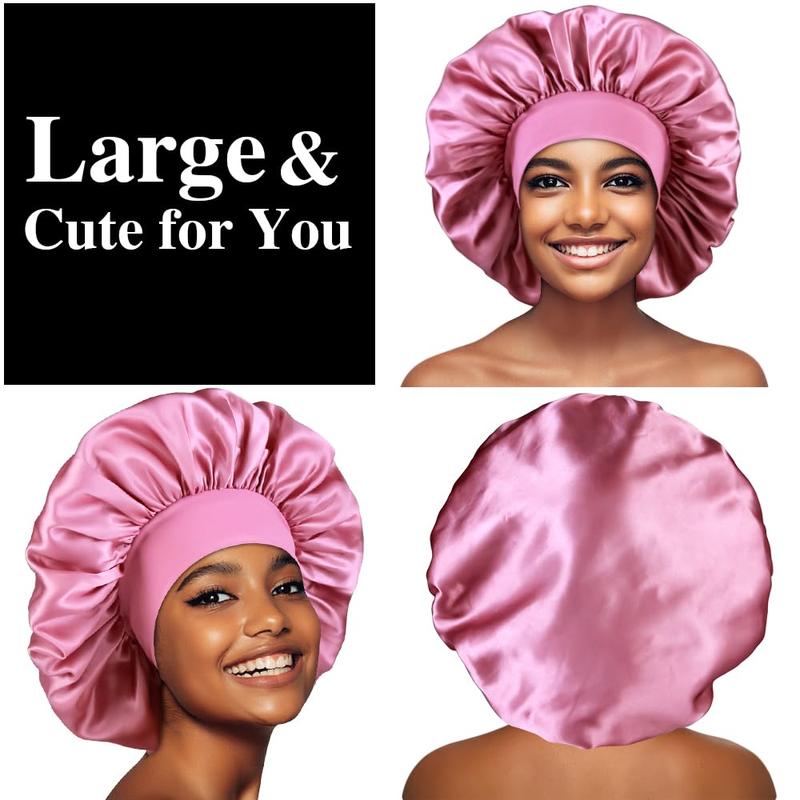 12 Count Large Satin Bonnets for Sleeping, Silky Hair Bonnet for Black Women Braid Curly Hair