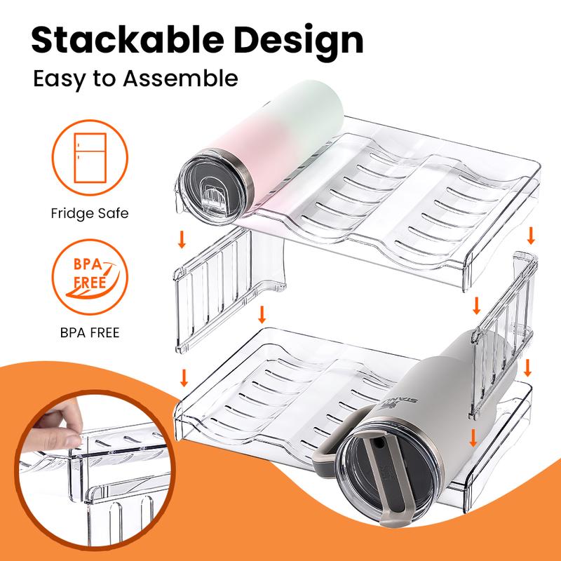 Gracenal Water Bottle Organizer for Stanley 40 oz Tumbler with Handle, Pantry Kitchen Organizers and Storage for Stanley Cup Accessories, Stackable Water Bottle Holder Wine Rack Gifts