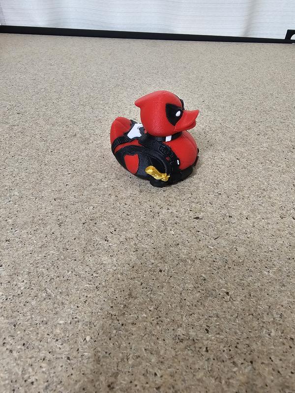 3D Printed Deadpool Figurine for Duck Collectors and More - Quirky Home Decor by Hex3D Multicolor jeep duck