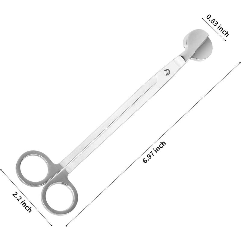 Candle Wick Trimmer, Polished Stainless Steel Wick Clipper , , Reaches Deep Into Candles to Cut Spent Wicks, Allow Cleaner Burn and Prevent Soot Buildup