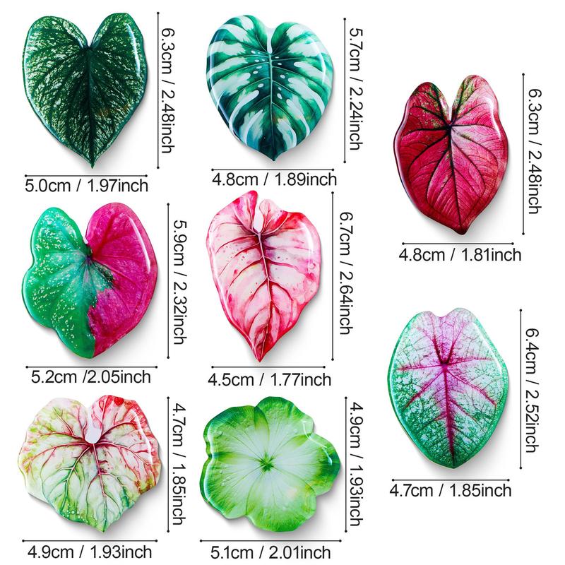 Simulation Leaf Design Fridge Magnet, 8 Counts set Creative Cute Magnet Kitchen Decoration, Home Decor for Office, Room Decor, Home Decor