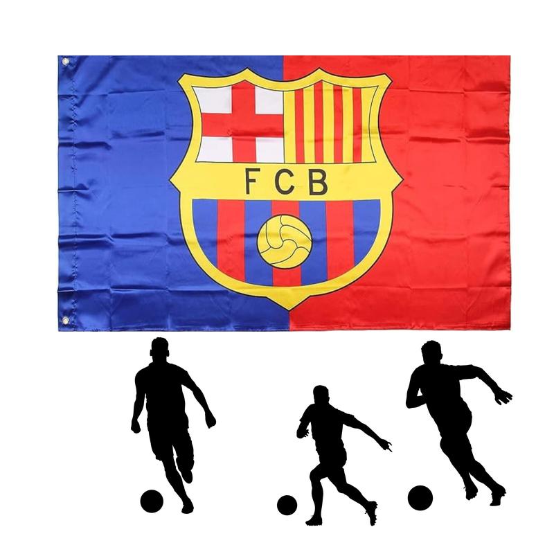 Bar.ce.lona Flag Banner 3x5 feet Soccer Durable Indoor or Outdoor Football Soccer 2Grommets - Ideal for Bar.ce.lona Fans College Dorm Room Decor Hanging Gift