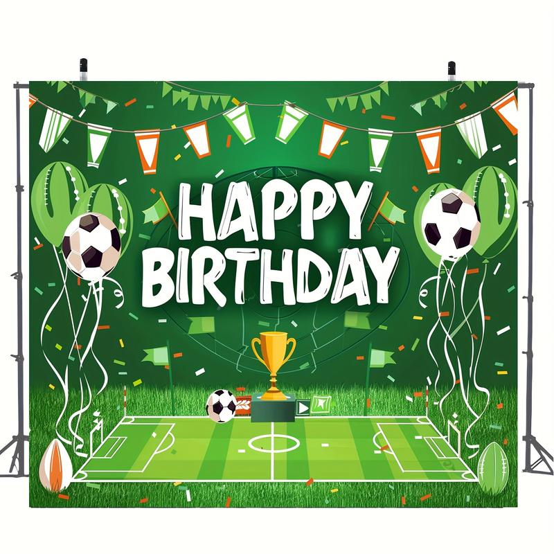 Black Friday Deals-Football Themed Birthday Party Background Cloth - Durable Polyester Fiber Football Field Photo Background for Indoor Outdoor Decorations and Cake Tables, 39X59 Inches or 70.8X90.5 Inches Banners Ornaments