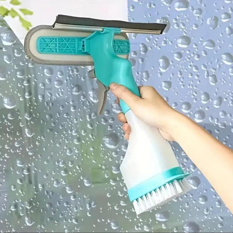 Double Sided Window Cleaning Brush with Spray Bottle, 1 Set Window Wiper Cleaning Scraper, Cleaning Supplies, Household Cleaning Tool for Window Glass, 2024 Home Bundles