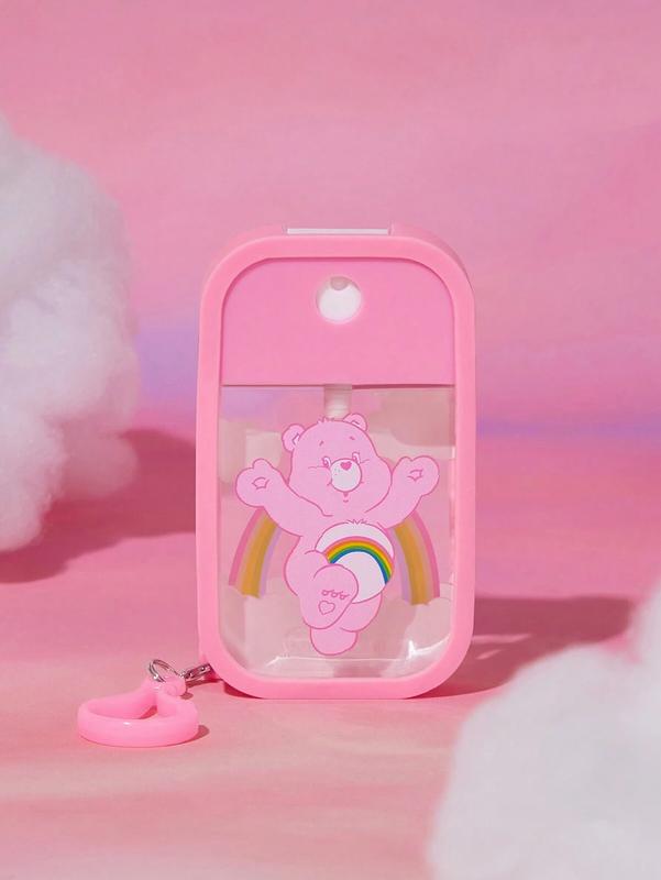 Care Bears Heart Shaped Pink Portable Refillable Container With Bear Pattern