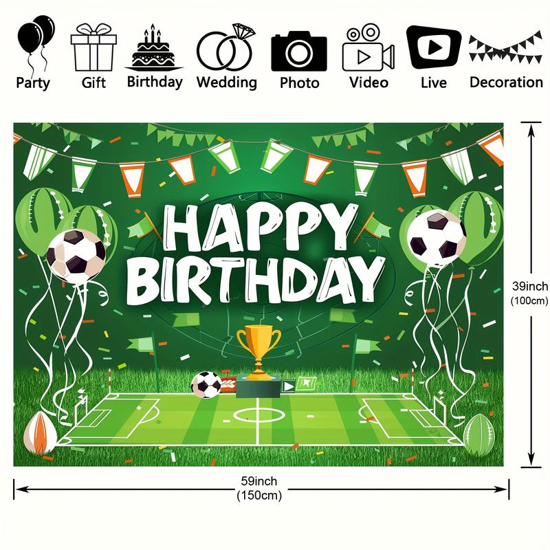 Black Friday Deals-Football Themed Birthday Party Background Cloth - Durable Polyester Fiber Football Field Photo Background for Indoor Outdoor Decorations and Cake Tables, 39X59 Inches or 70.8X90.5 Inches Banners Ornaments