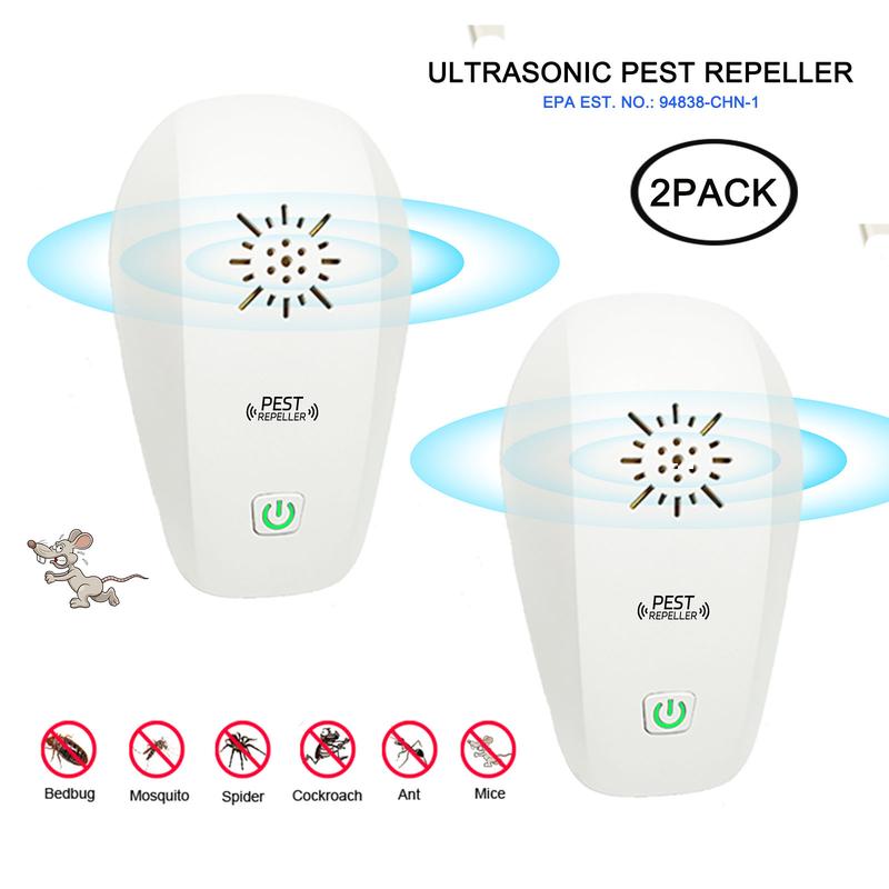 2024 Upgraded Version Ultrasonic repeller & insect Repeller, Ultrasonic Repellent for Roach, Rodent, Mouse, Bugs, Mosquito, Mice, Spider, Ant，2packs