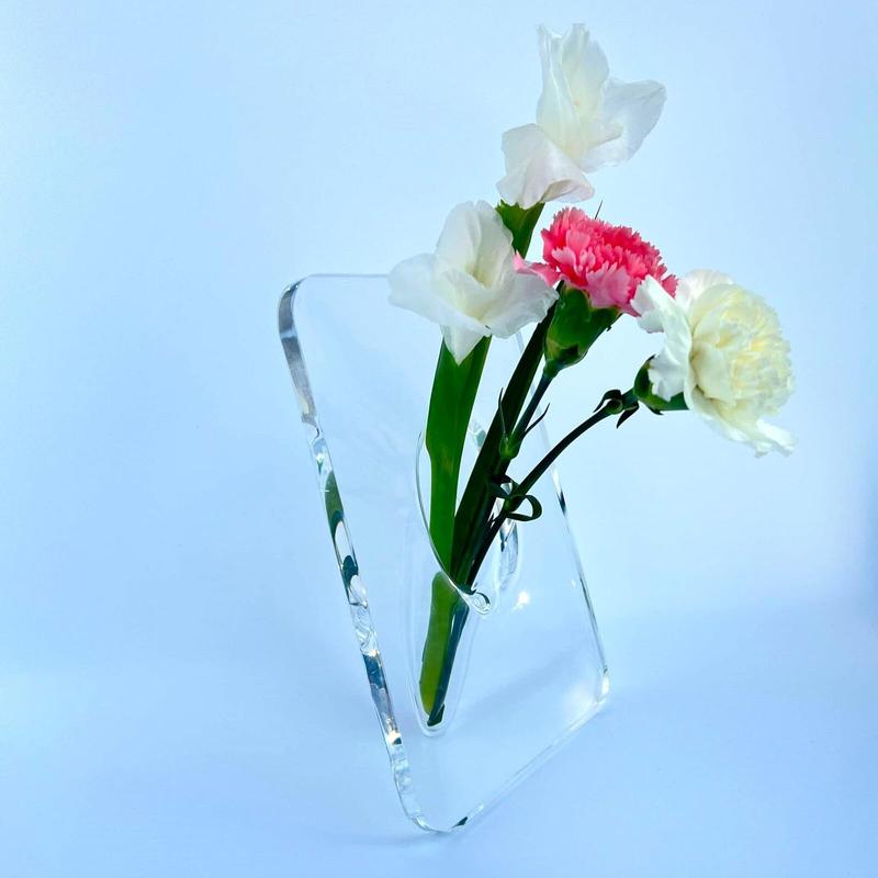 Frame Flower Vase, 1 Count Clear Acrylic Flower Vase Rectangular, Acrylic Frame Vase, Art Deco Vase, Decoration of Consoles and Various Desktops, House Warming Gifts