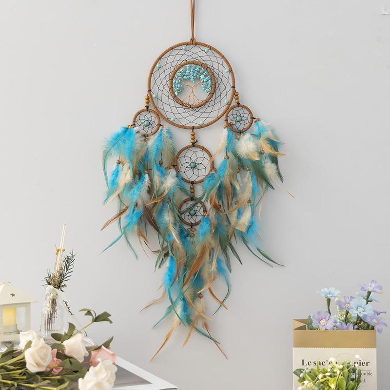 Dream Catcher, Five-ring Dream Catcher, Home Decor for Courtyard Living Room Bedroom, Hanging Decoration