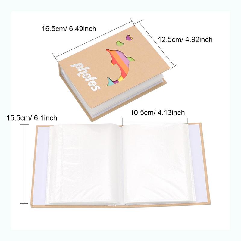 6 Inch 100 Pockets Photo Album, Colorful Footprint & Heart Pattern Scrapbooking Picture Instant Photo Album, Picture Storage Mini Photo Album