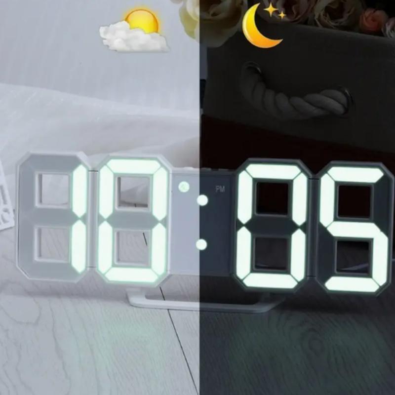 LED Digital Clock, 1 Count Battery Powered Creative Electronic Clock, Multifunctional Creative Mode Adjustable Electronic Clock for Home Decor