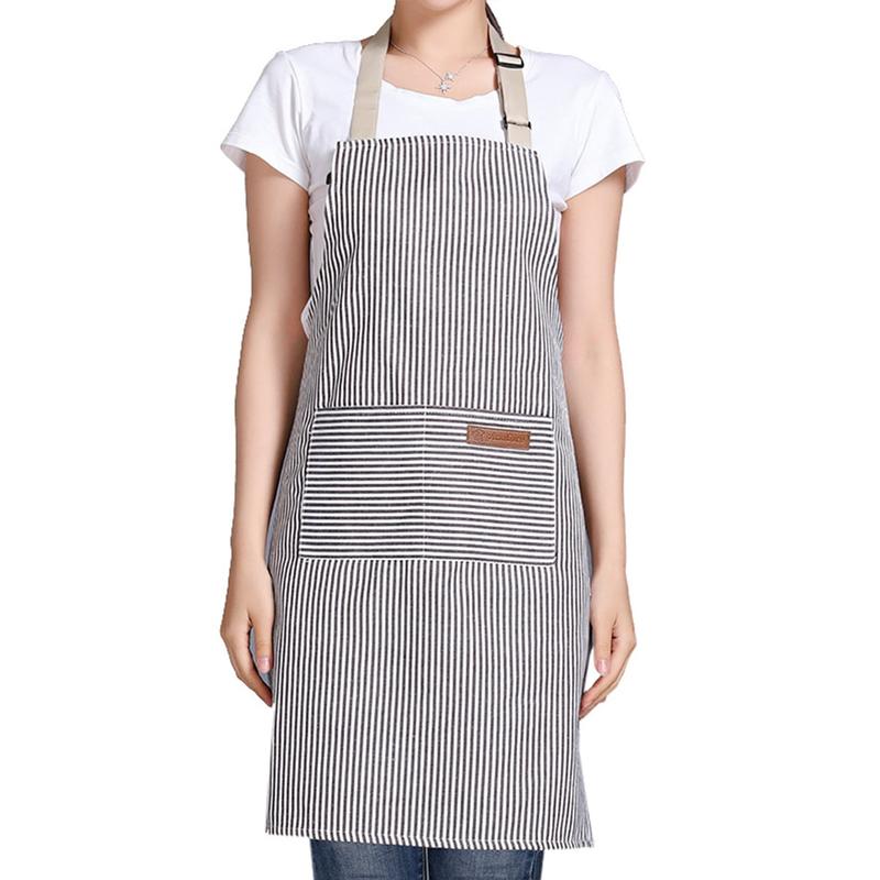 Kitchen Cooking Aprons for Women and Men Adjustable Chef Apron with Pockets 2 PCs