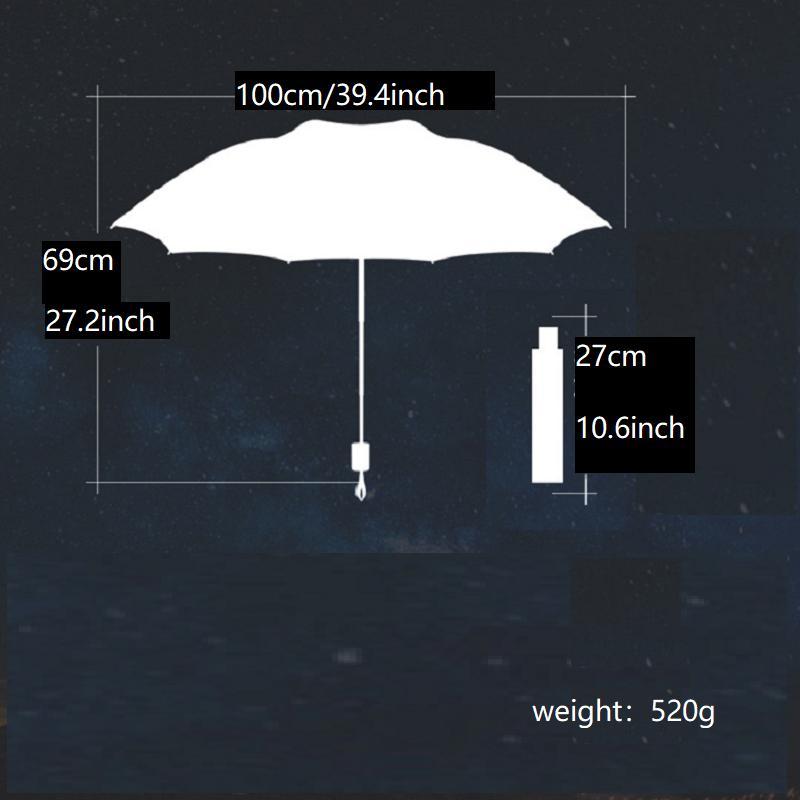 Sky & Starry Pattern Umbrella, 1 Count Portable Dual Purpose Umbrella, Windproof Parasol For Outdoor Activities