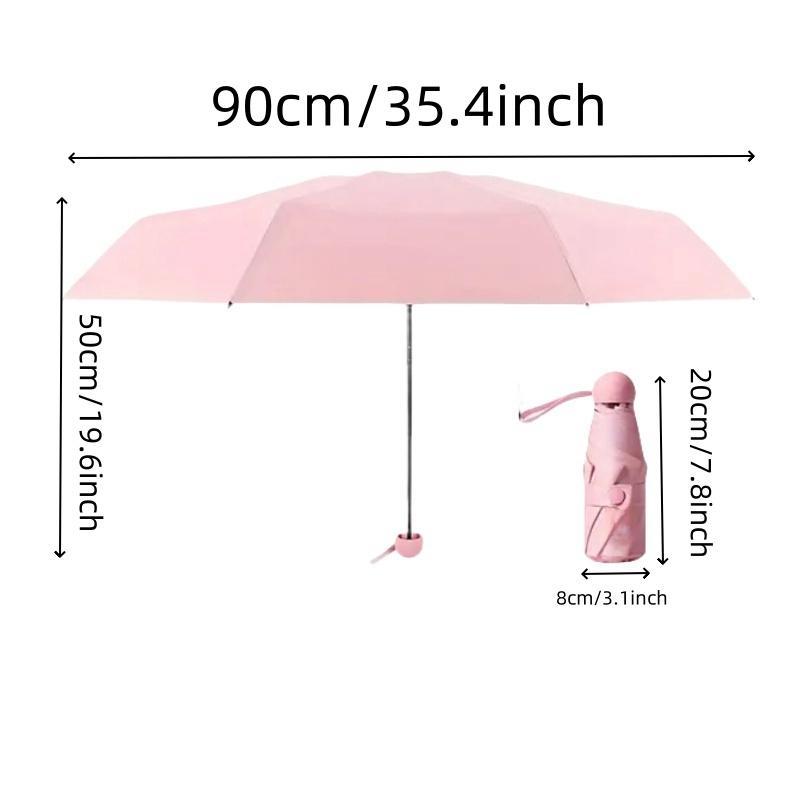 Portable Mini Folding Umbrella, 1 Count Lightweight & Portable Umbrella, Waterproof & UV Resistant Umbrella Suitable for Girls & Women