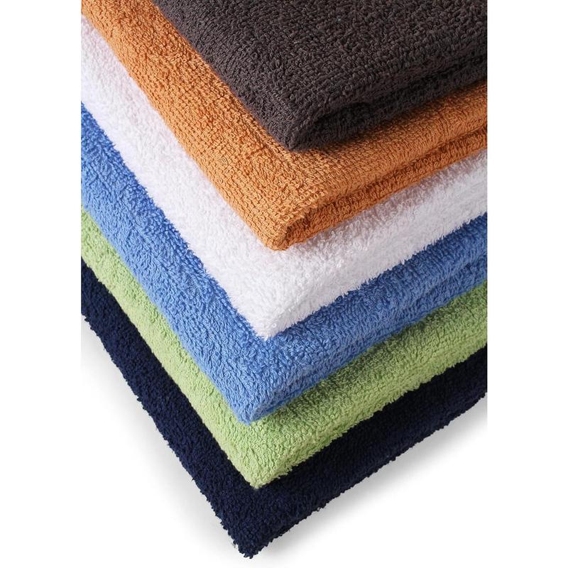 100% Cotton 6 Pack Bath Towel Set, Quick Dry, Super Absorbent, Light Weight, Soft, Multi Colors (27 x 54 Pack of 6)