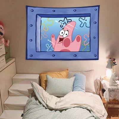 [Buy 3 Free shipping]Getupower Squidward, Patrick and SpongeBob SquarePants Cartoon Tapestry Back to school Dormitory Bedroom Wall Decoration Creative Background Cloth Cute Quirky Tapestry Halloween Gift wall tapestry