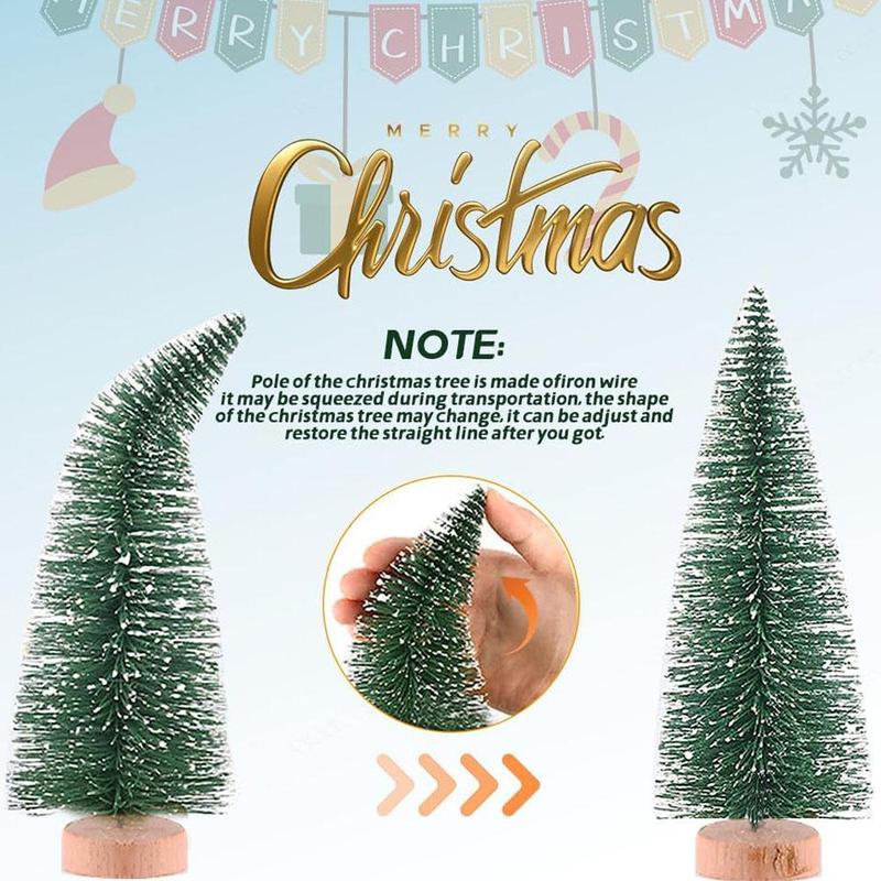 Artificial Christmas Tree Decoration, 6 Counts set Miniature Christmas Tree Ornament, Miniature Landscape Accessories for Home & Office