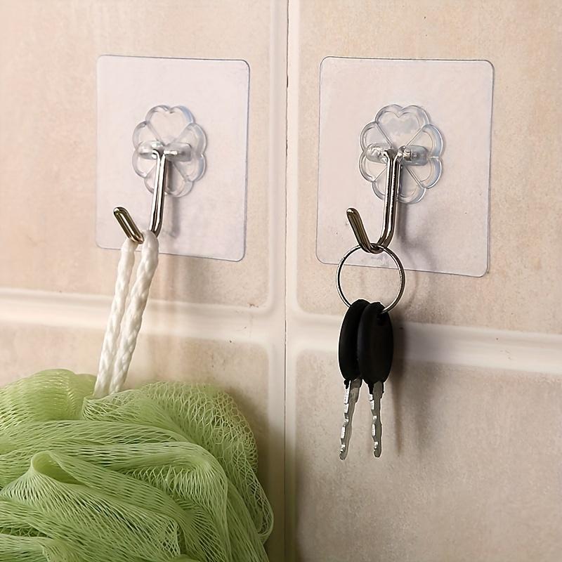 Waterproof Transparent Hooks, 30pcs Self-adhesive Keys Hook, Multifunctional Hook for Kitchen Bathroom Bedroom Dormitory, Home Accessories